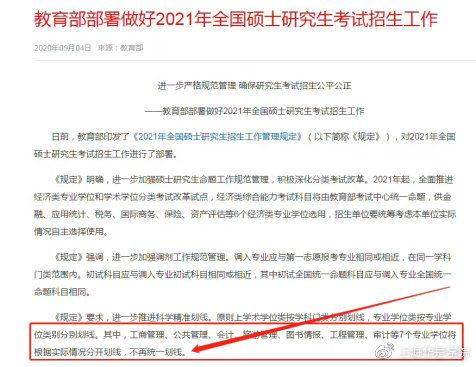 2021年MBA、MPA、MEM、MPAcc联考日程表